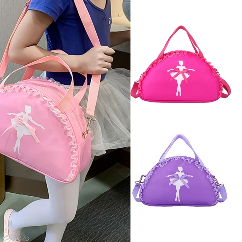 Bolso baile Ballet, bolso encaje con volantes, bolso hombro impermeable princesa, mochila cruzada para baile para