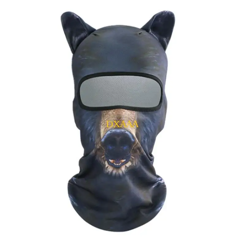 DXAA 3D Printing Balaclava Halloween Funny Animal Face Mask Neck Gaiter Bike