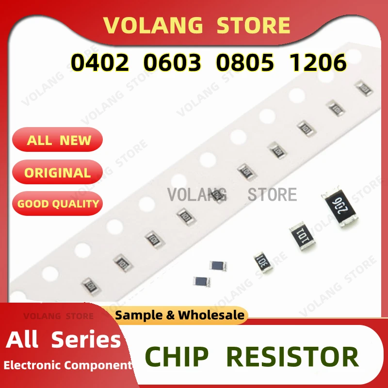 100Pcs 1% SMD Resistor 0402 0603 0805 1206 523K 536K 549K 560K 562K 590K 604K 619K 620K 634K 649K 665K 680K 715K 732K 750K 768KF