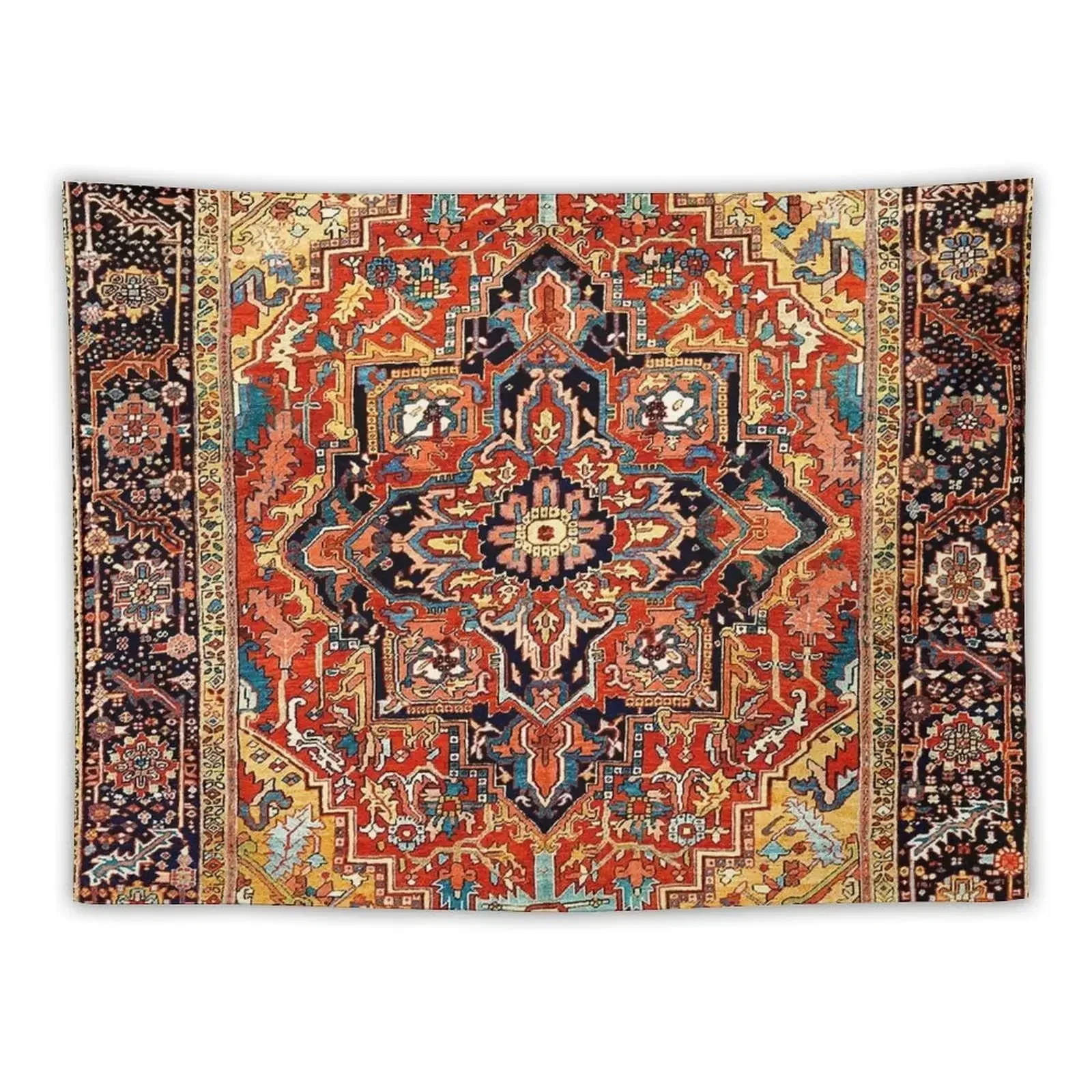 Heriz Persian Carpet Print Tapestry Room Aesthetic Tapete For The Wall Decoration Room Tapestry