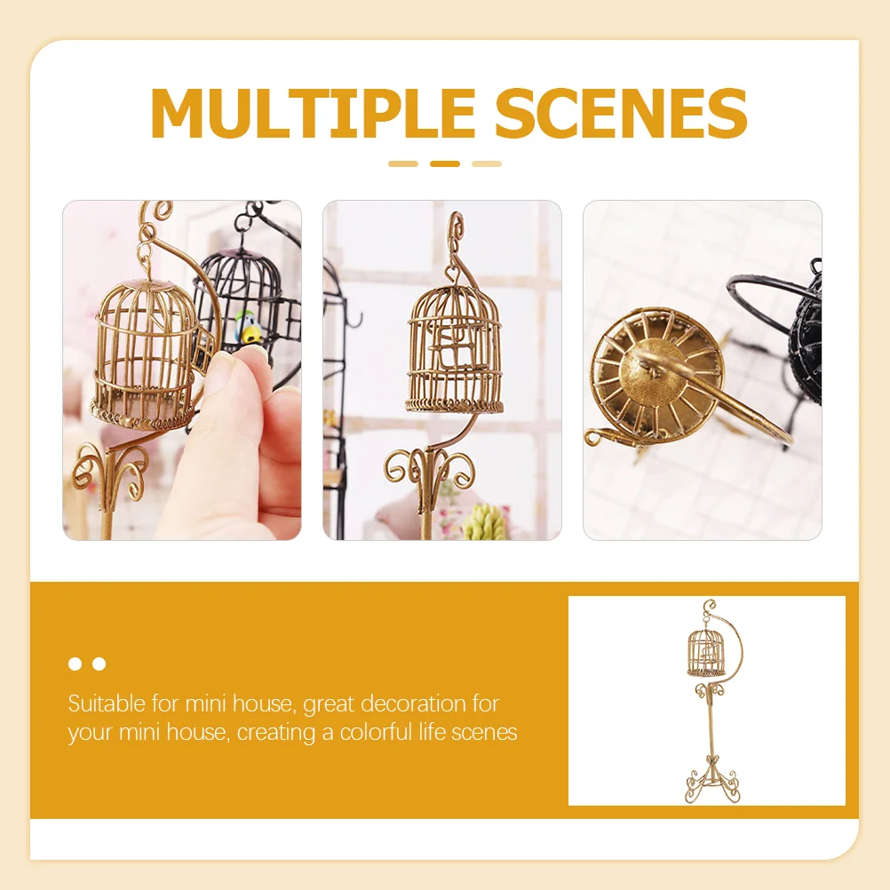 Toy Birdcage Miniature House Adornment Decorate Household Accessories Tiny Child