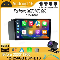 Android 16 Carplay Car Radio For Volvo XC70 V70 S60 2004 2005 2006 2007 2008 2009 Multimedia Video Player GPS 4G DSP Stereo 2din