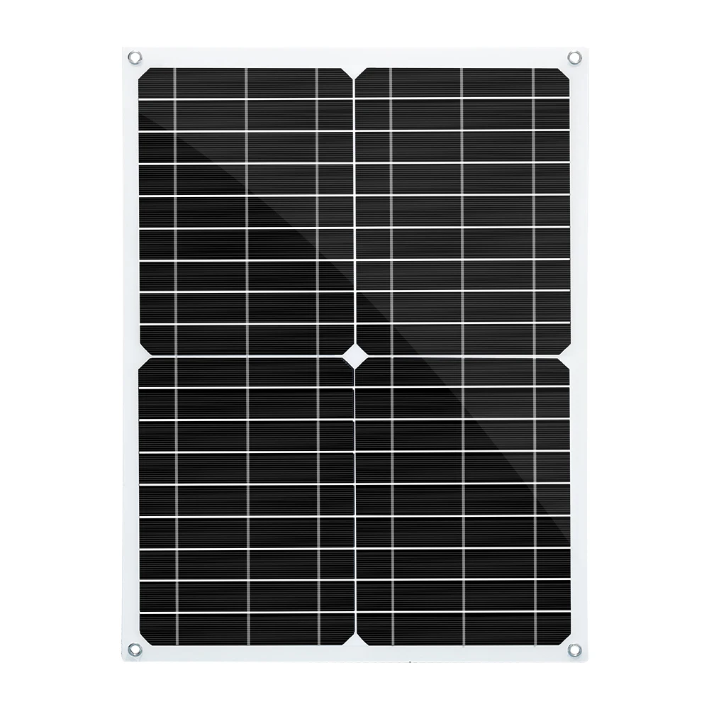 Solar Panels 18V 30W Flexible Solar Panel Dual USB DC Output Port 12V/5V Battery Charging For Outdoor Travel Camping Phone