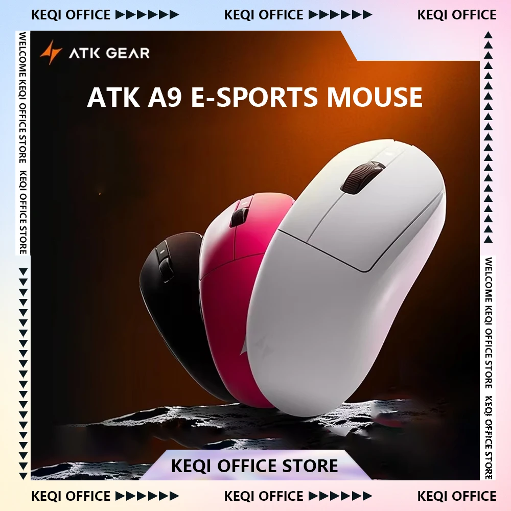 ATK A9 E-sports Mouse Wireless Tri-mode Star Flash Lightweight Long Endurance Gaming Mice Customization PC Accessories Gifts