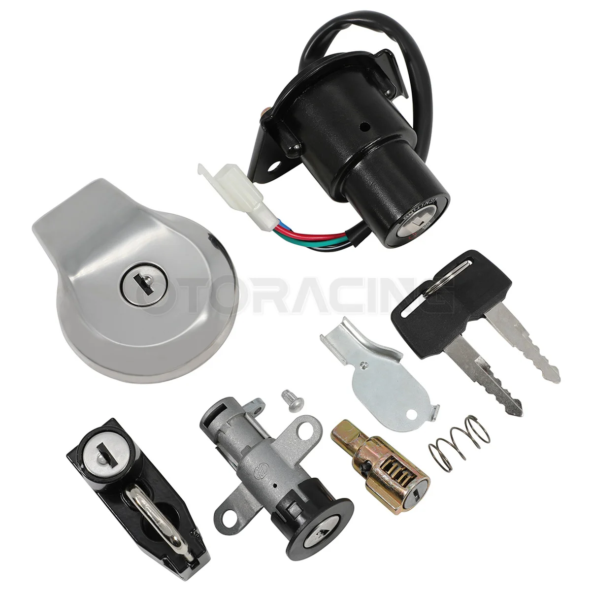 Motorcycle Ignition Switch Fuel Gas Cap Seat Lock Key Kit For Yamaha Virago 125 XV125 1997-2000 250 XV250 1988-2013