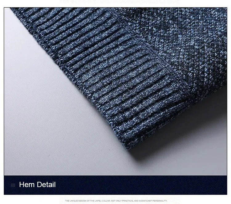 Herbst Winter männer Gepolsterte Pullover Mock Neck Halb Zipper Warme Verdickt Einfarbig Casual Pullover Männlichen Mode Strickwaren – Detail 18