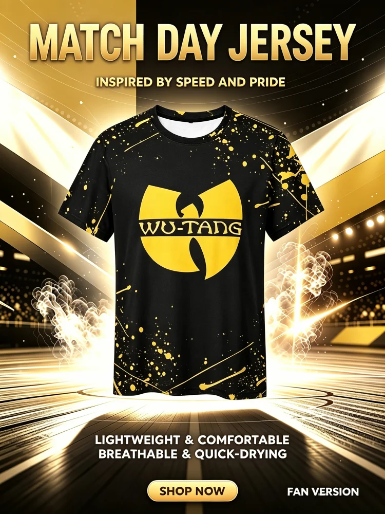 2026 Summer New Classic Yellow Legendary Rap Group Wu Tang Band T-Shirt Graphic Men Women Breathable Streetwear Family Kids Tees