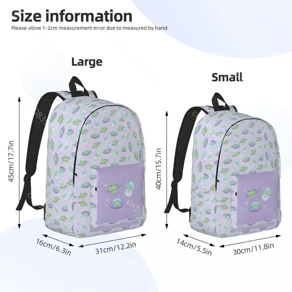 Cute Cosmic Frogs Backpack Space Animals Fun Backpacks Female Xmas Gift Outdoor Style Print School Bags Designer Rucksack