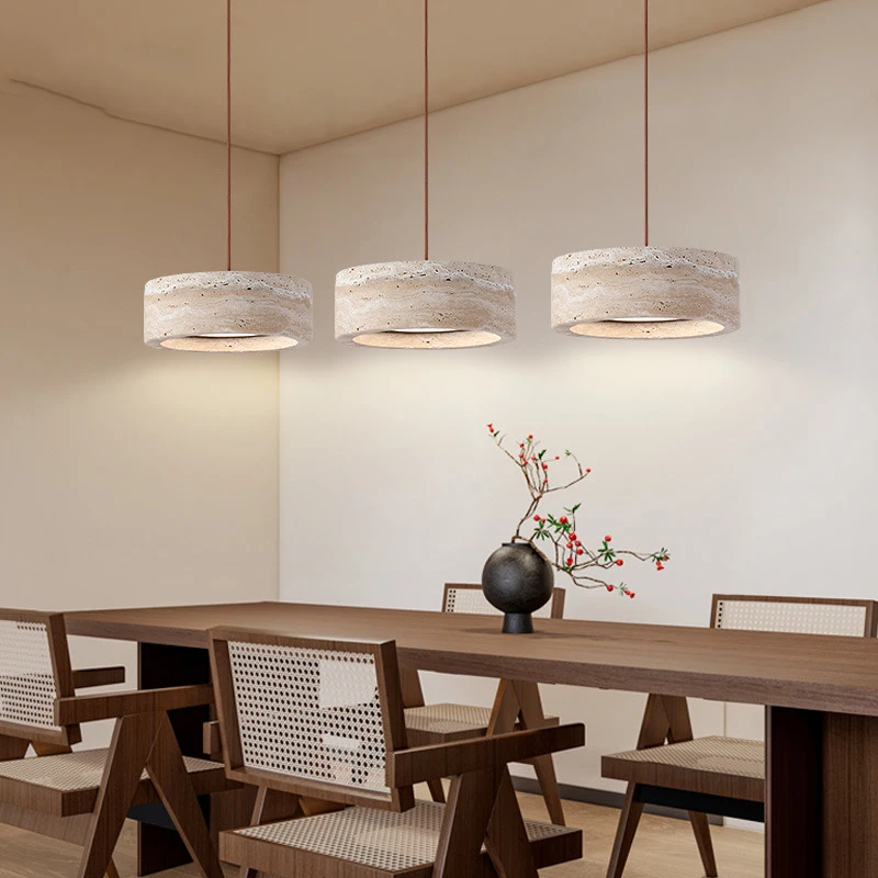 

Natural Yellow Travertine Pendant Lights rustic unique single pendant lights Indoor Bedroom Dining Room kitchen bar lights