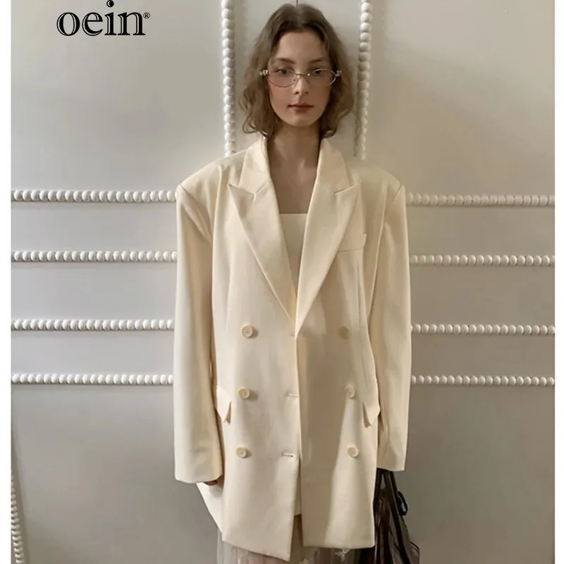 

[oein] Interpretation Of Beauty 2024 Early Autumn Korean Double Breasted Suit Three Dimensional Straightening