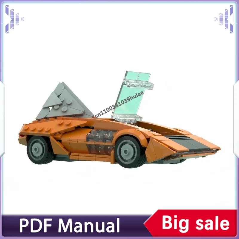 

Конструктор MOC 1970: Классический концепт-кар в стиле Wedge, винтажная модель автомобиля, декоративный набор для демонстрации, подарочный комплект