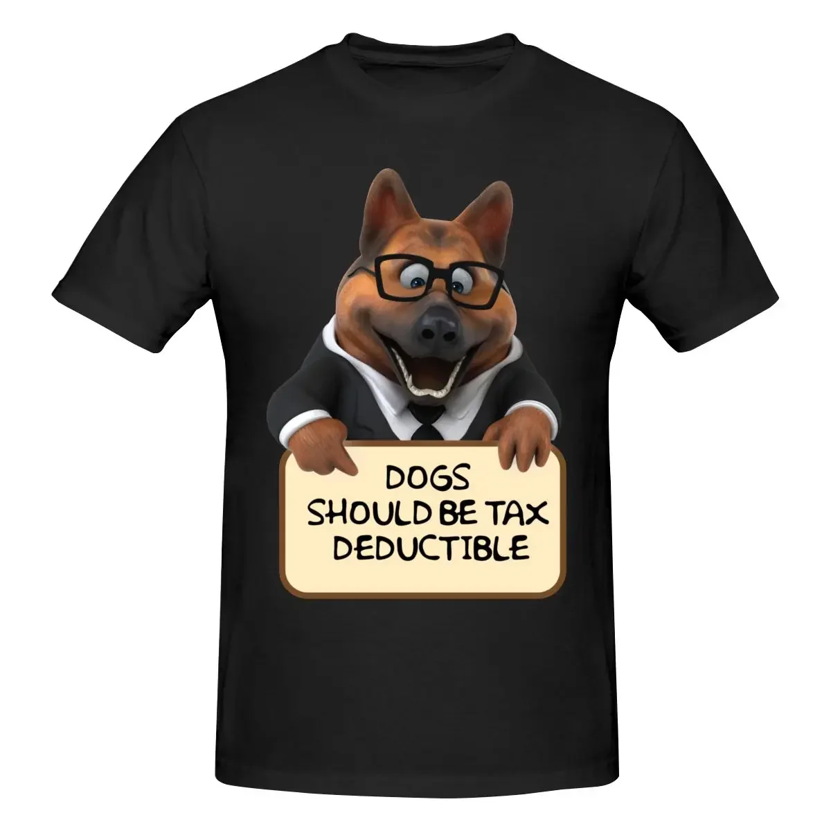 Dogs Should Be Tax Deductible Funny T Shirt Cotton Crewneck Short Sleeve Men Clothing