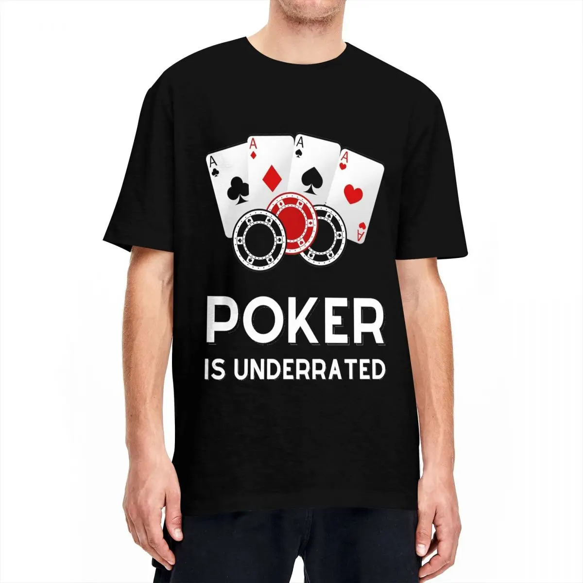 Men Women T-Shirt Poker Is Underrated T Shirts Popular Playing Card Game Summer Tee Shirt Y2K Casual 100% Cotton Tops Gift