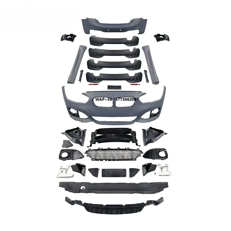 

Body Kit Suitable for 15-18 1 Series F20 LCI Later Modified MT Front Bumper and Rear Bumper Side Skirts with Large Mesh