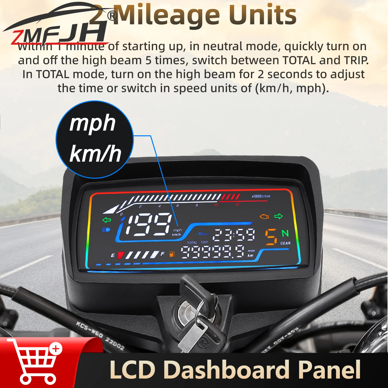 

Цифровой спидометр, светодиодный тахометр для мотоцикла, одометр с отверстием для ключа, датчик скорости, датчик уровня топлива для Honda CG125 CG150