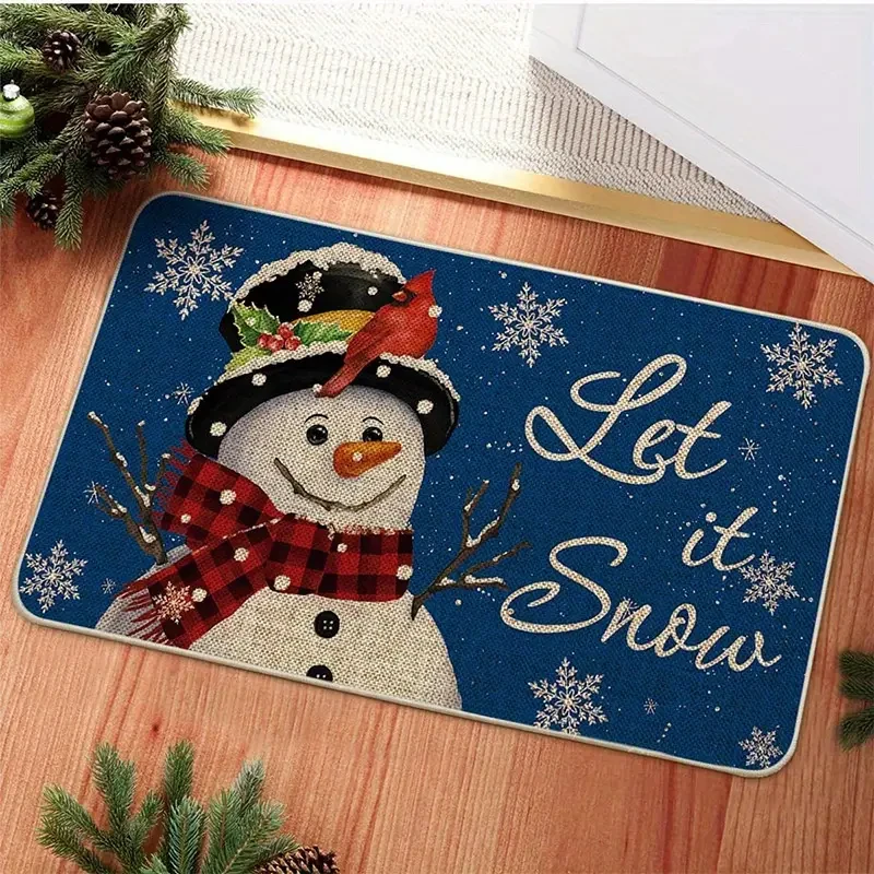 VIKAMA Christmas Collection Doormat Durable Non-Slip Entrance Mat Hallway Doormat Bathroom Toilet Rug Home Decor