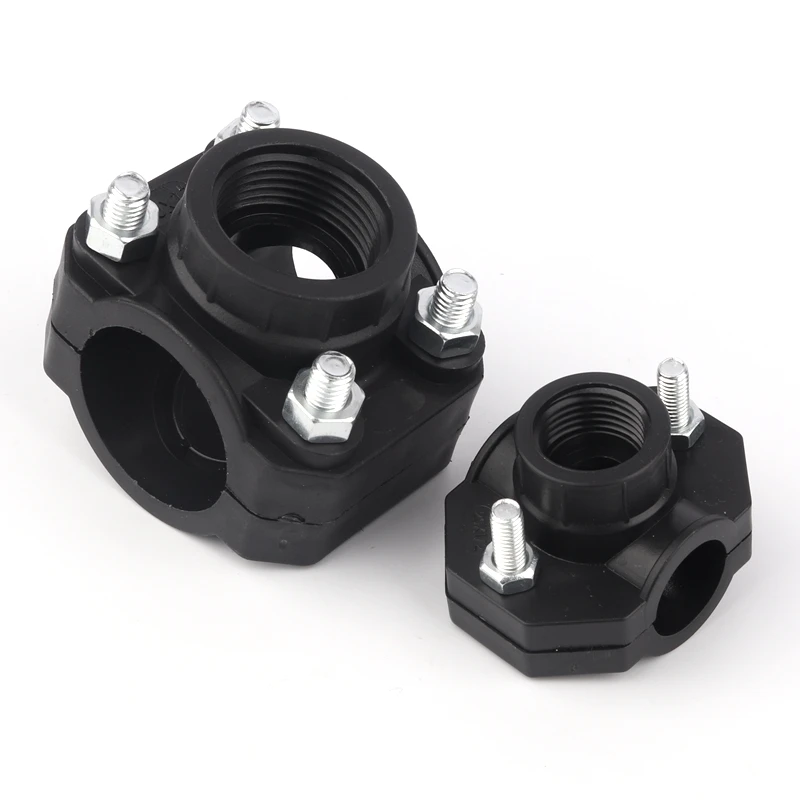 3pcs PE Water Pipe Connector Agricultural Fertilization Irrigation Tube Repair Tee Connectors Add Female Thread Interface Joint