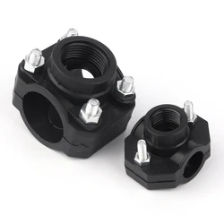 3pcs PE Water Pipe Connector Agricultural Fertilization Irrigation Tube Repair Tee Connectors Add Female Thread Interface Joint