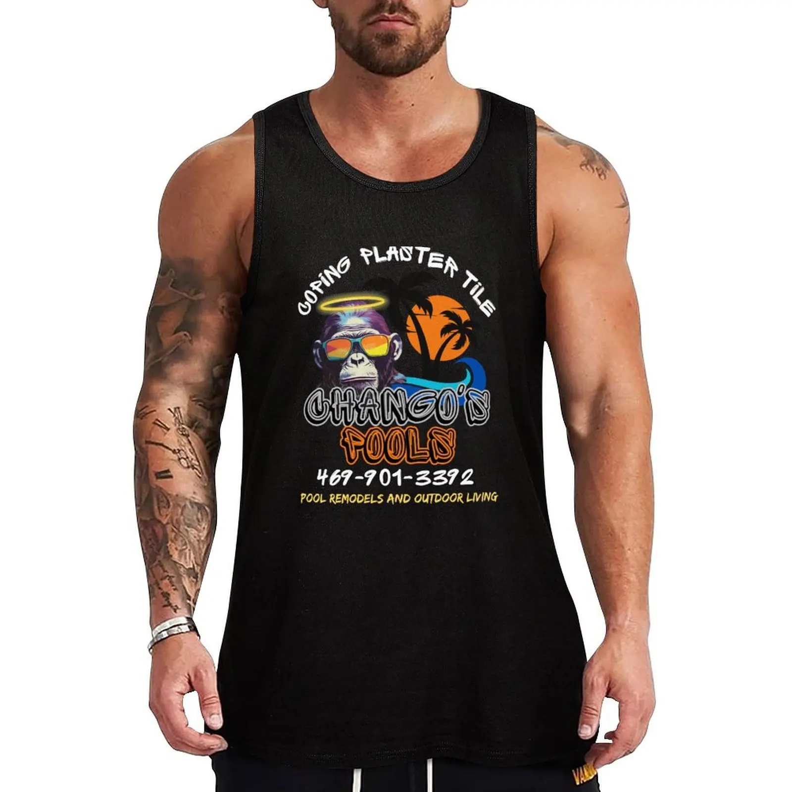 

Changos Pools Tank Top anime gym sleeveless gym shirt man fitness Vest mens designer clothes