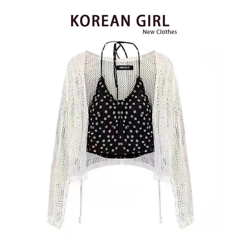 

Тонкий вязаный солнцезащитный жилет Spicy Girl, топ, женский летний новый дизайн, верхняя одежда, комплект Faion, маленький ence