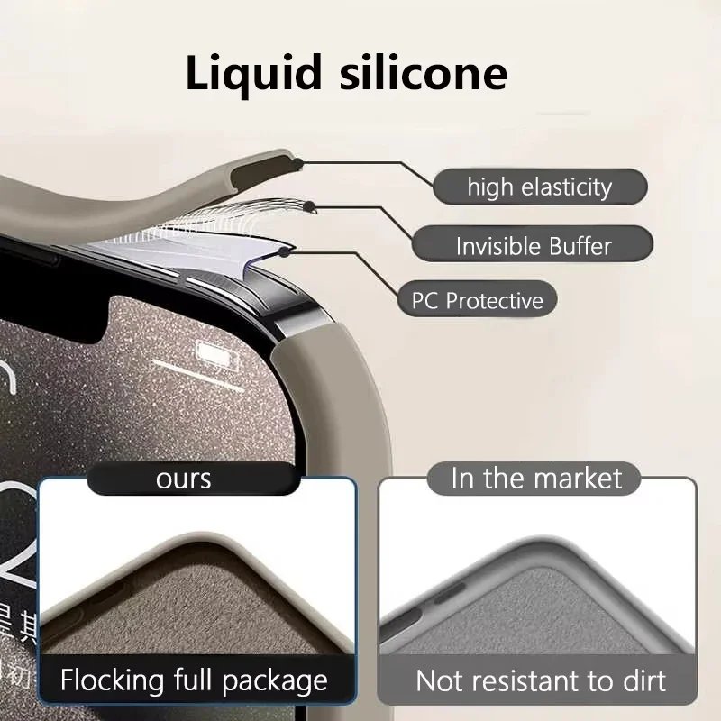 Funda de silicona suave original para iPhone 16 Plus 15 14 13 12 Pro Max 11, compatible con Magsafe y carga inalámbrica 5