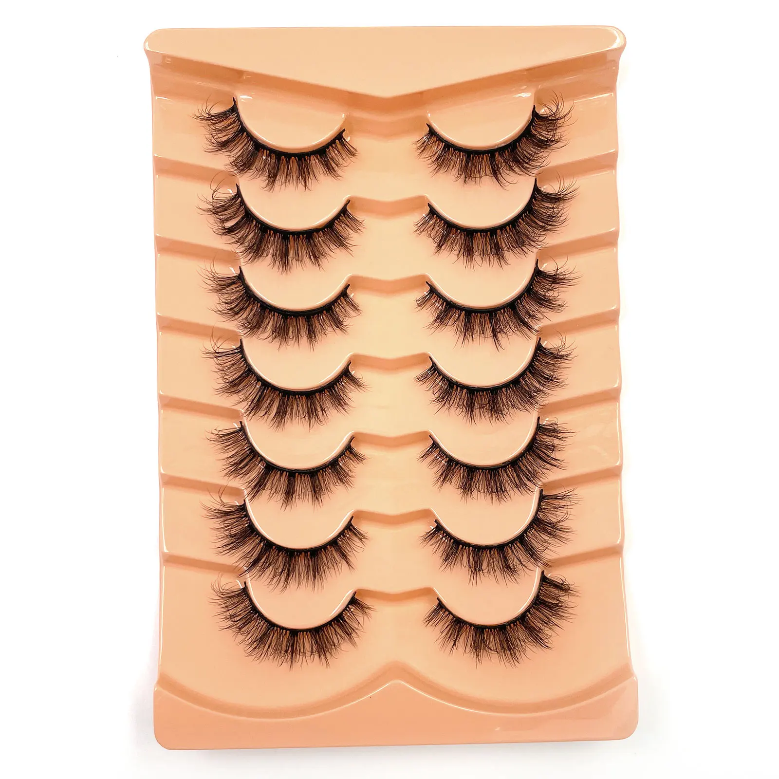 Neue 7 Paar Dicke, 3D-Simulierte Nerzfell-Falschwimpern Kurze, Dramatische Falschwimpern Großhandel Komplette Linie Falsche Wimpern – Detail 12