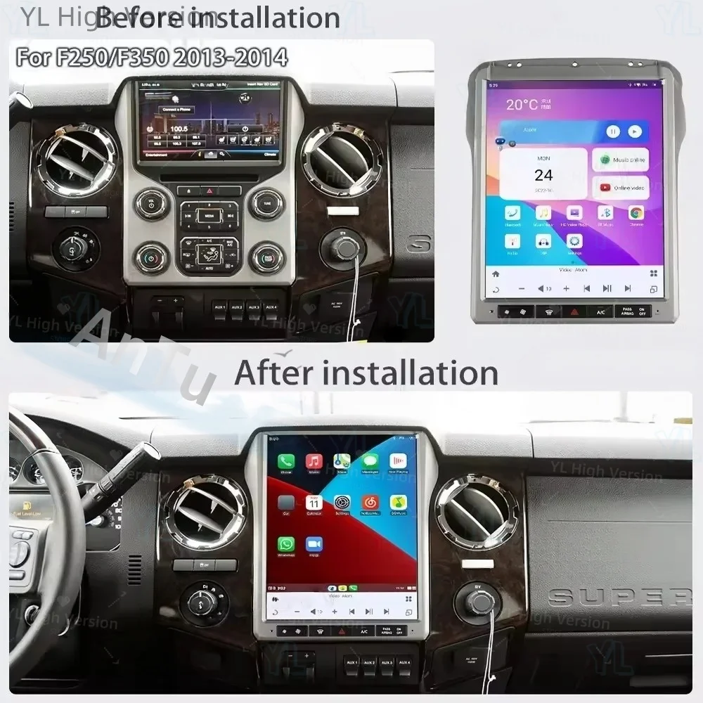 12.1Inch Android 14 HD Touch Screen For Ford F250 F 250 F350 F 350 2013-2016 CarPlay Stereo GPS Navi Car Radio Multimedia Player