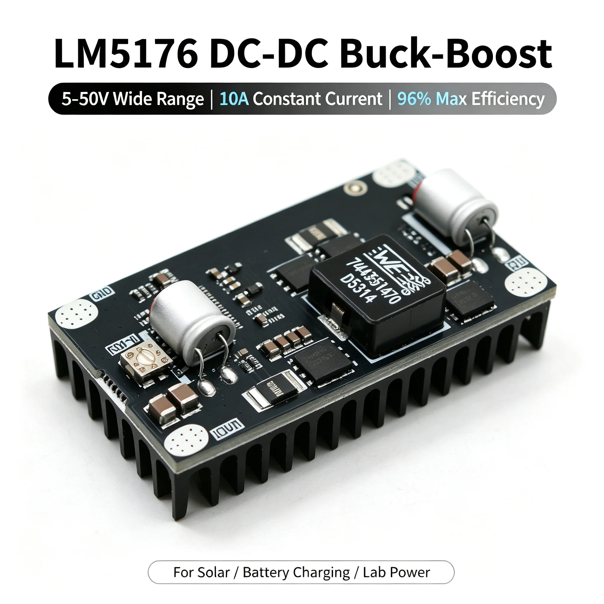 ‌LM5176 DC To DC Buck-Boost Converter 5-48V 12V 10A Adjustable Voltage Regulator For Solar Battery Charging Lab Power Supply‌