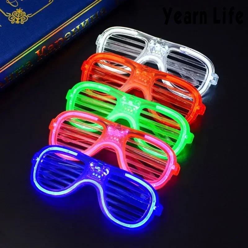 Led Glasses Neon Party Flashing Glasses Luminous Light Glasses Bar Party Concert Props Fluorescent Glow Photo Props Supplies