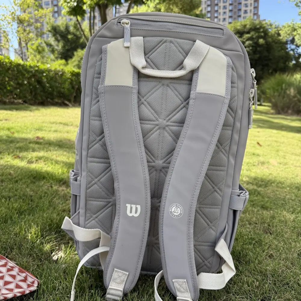 Wilson New Tennis Backpack Super Tour French Open Large Capacity Sports Tennis Racquet Bag with Separate Shoe Compartment