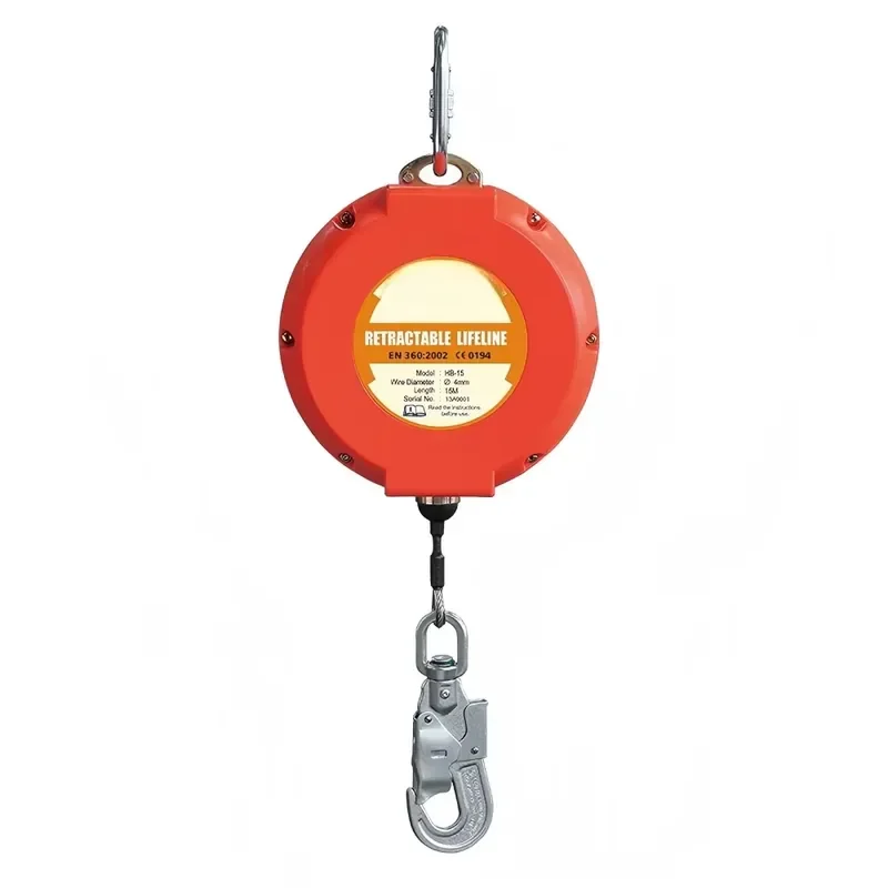 15M retractable lifeline anti-fall device, automatic retractable lifeline anti-fall safety block 150kg 4mm wire rope HB-15