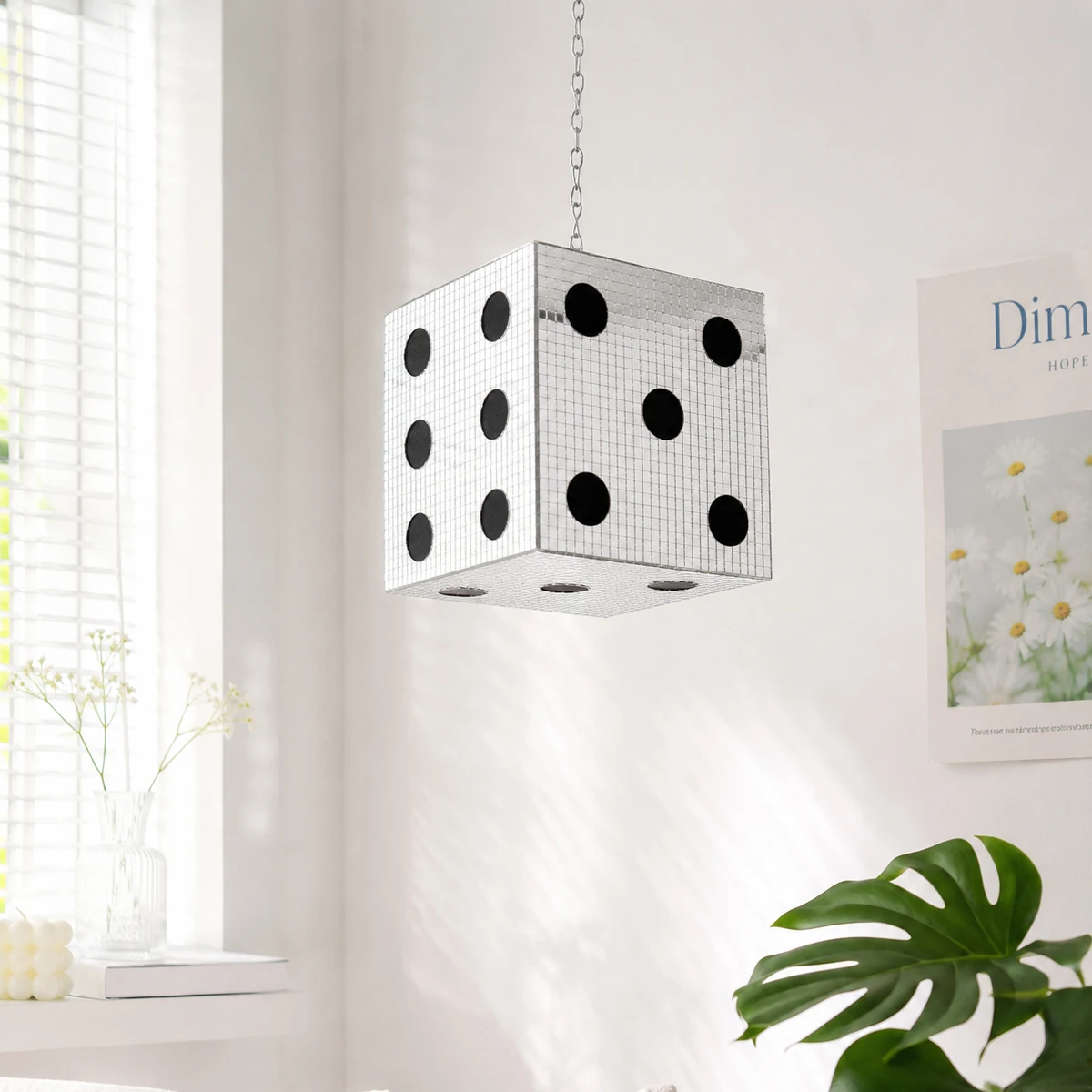 Disco Dice Decor Mirror Ball Dice Ornament Sparkling Game Room Decoration Retro Party Bar Home Decor Unique Gift