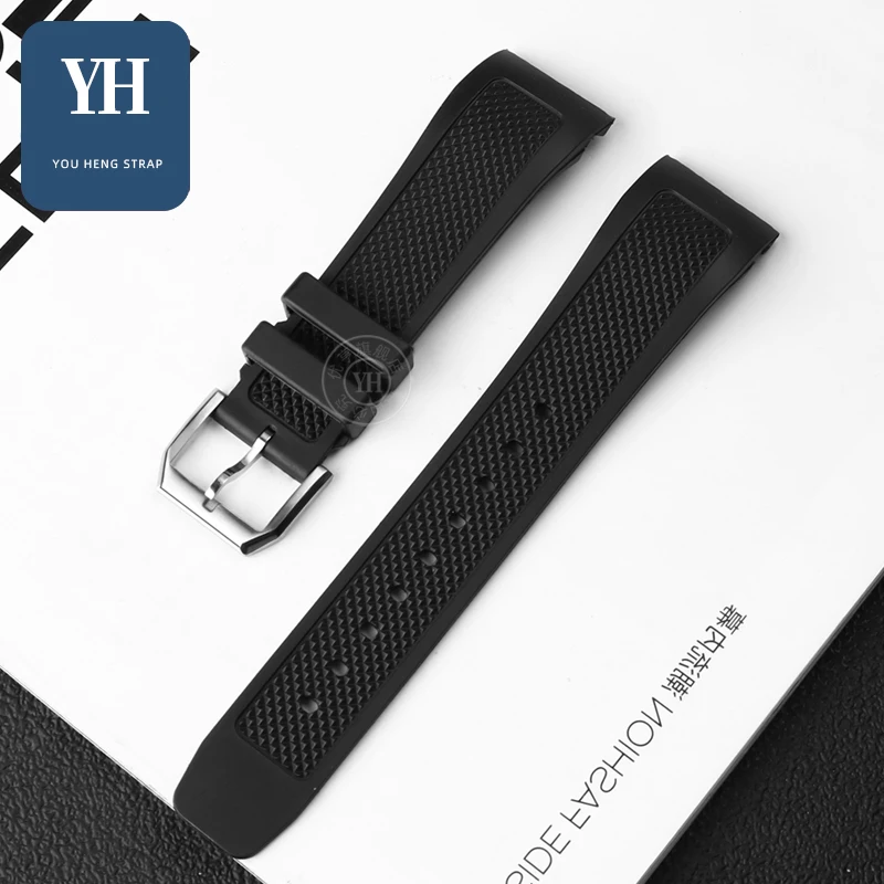 IWC New Stlye Silicone Strap 22mm For IWC Portuguese Series IW390206 IW390213 IW390507 With Folding Clasp Watchbands Menbracelet