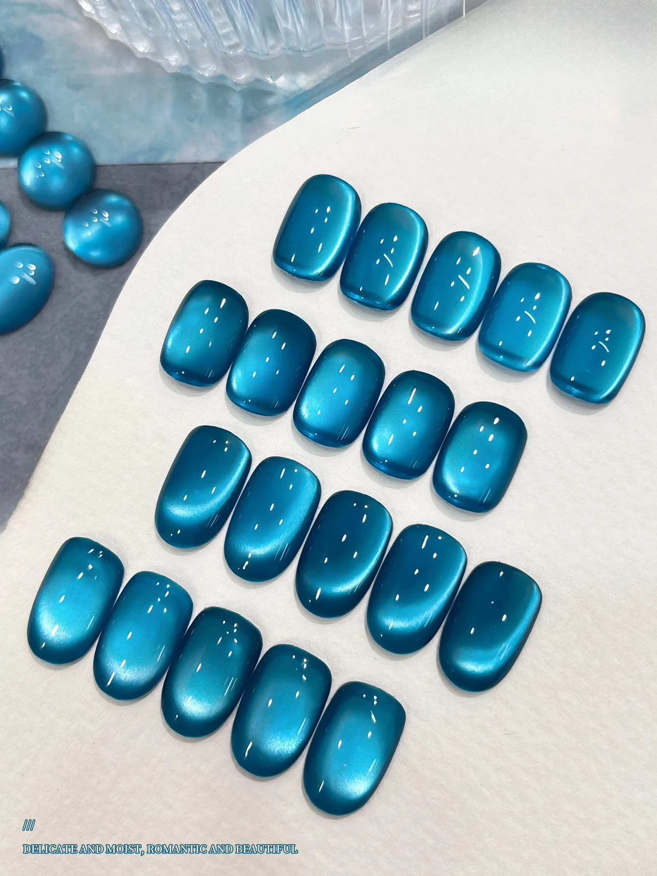 شاكا 10 مللي الراين بحيرة الأزرق القط المغناطيسي هلام الأزرق الداكن بريق نقع قبالة الأشعة فوق البنفسجية هلام مسمار الفن الورنيش مانيكير الأظافر