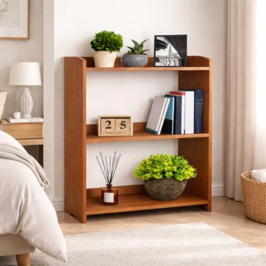 

Narrow Bookcase by Wood Bookshelf Small Book Shelves Freestanding Display Storage Shelves. Open Bookshelf for Bedroom Living Ro