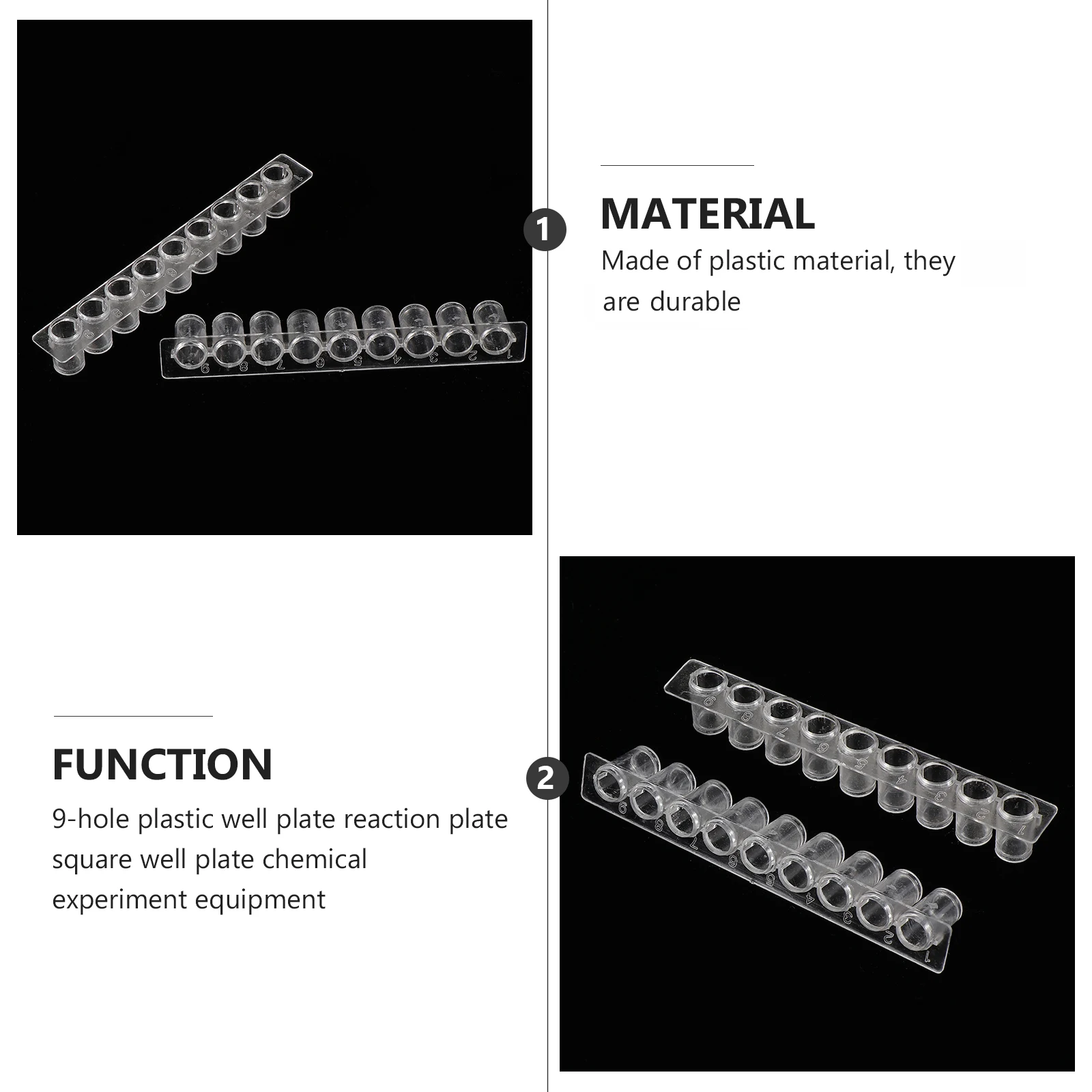 

20 Pcs Hole Board Chemical Instrument Plate Plastic Reaction Orifice Plates Experiment Boards 9 Child Labs