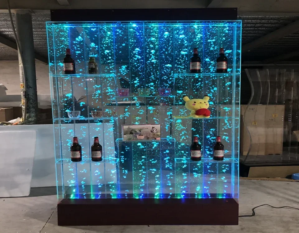 Superior Water Curtain Wall Wine Cabinet Screen Living Room Decoration Hallway Partition Water Wall Acrylic Bubble Wall