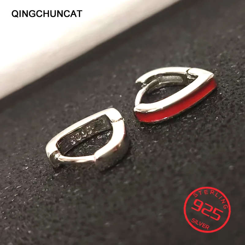 

2026 Hoop Earring Fashion for Women Heart-shaped Circle Piercing 925 Silver Earring Jewelry Simple Cute Sweet Heart Buckle Ears