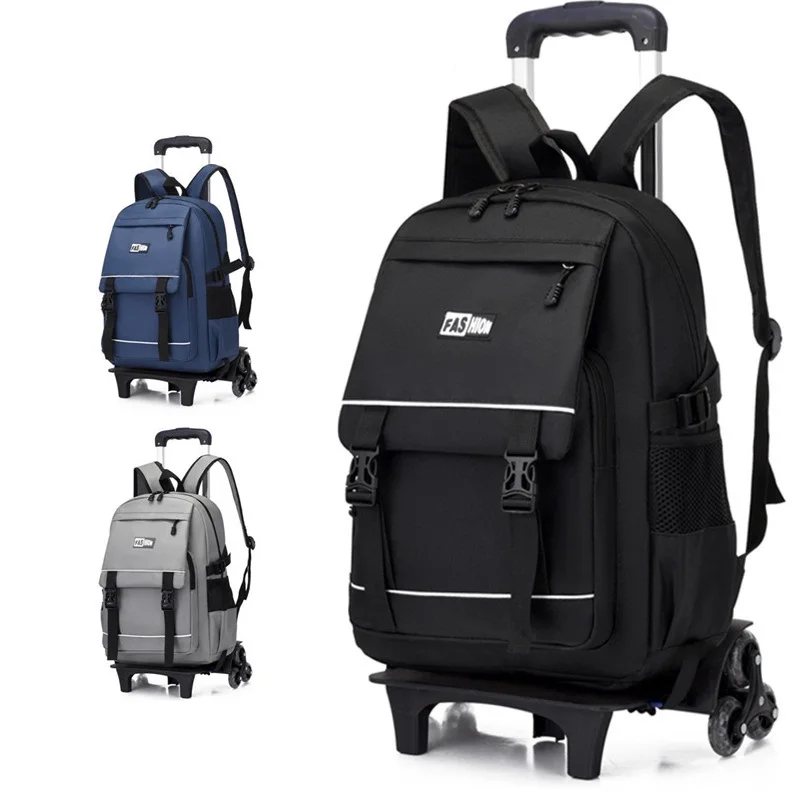 

New Rolling Backpacks for Boys Trolley School Bags Primary Middle School Bagpack Wheeled Bookbag Kids Durable Rucksack Schoolbag