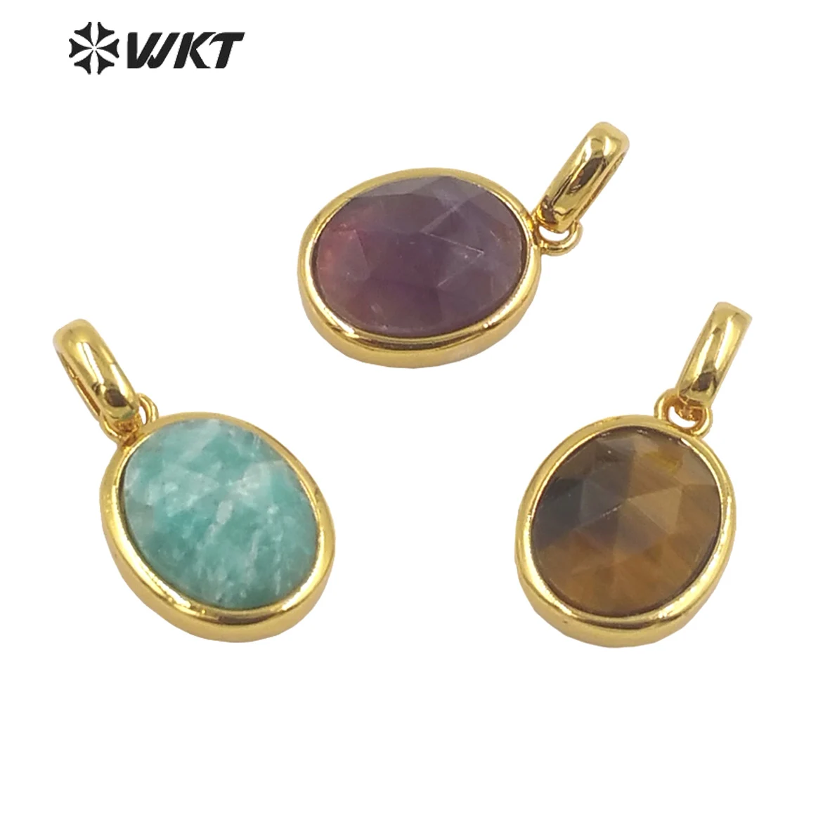 WT-P1839 Amazing attractive jewelry findings for necklace pendants made of natural gemstone oval shape tiny charms pendants