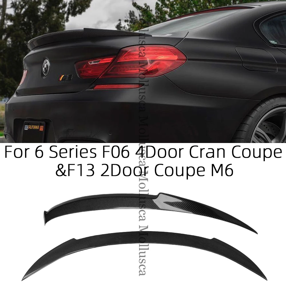 For BMW 6 Series F06 4Door Gran Coupe M6&F13 2Door Coupe M6 V Style Carbon fiber Rear Spoiler Trunk wing 2011-2018 FRP honeycomb