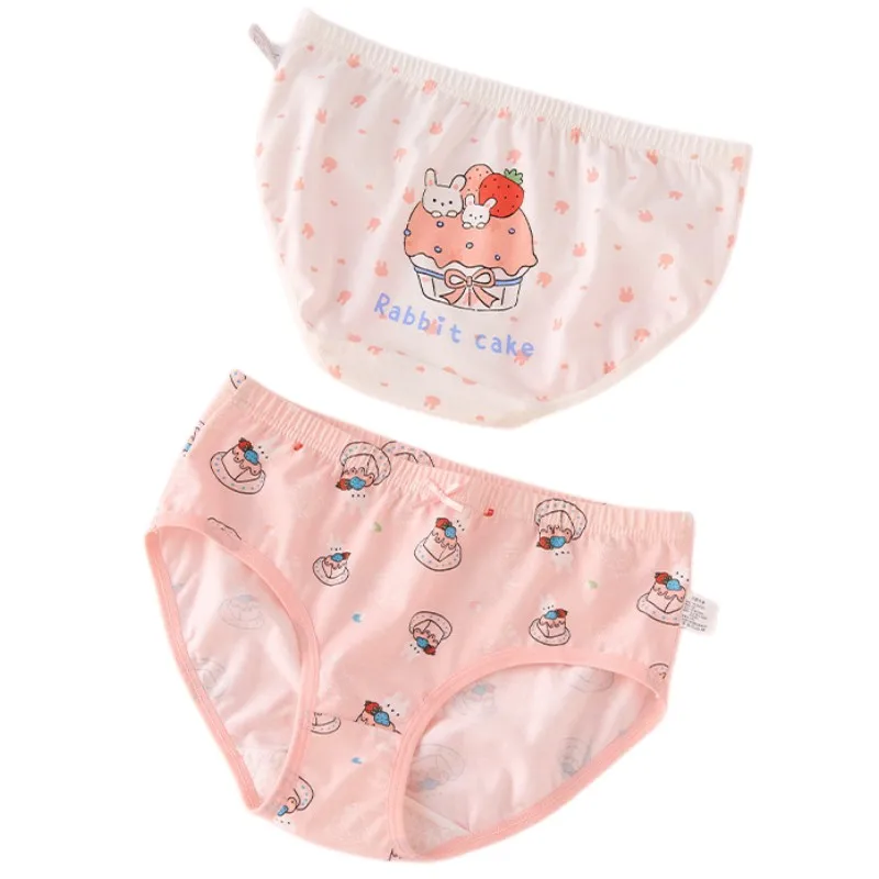 2pcs Girl Pure Cotton Briefs Soft Breathable Underpants Girl Quality Boxers Size 85-165 Healthy Panties Kids Comfortable Briefs
