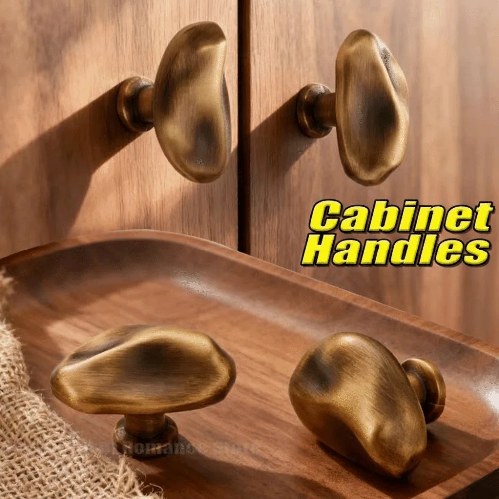 Zinc Alloy Cabinet Handles Gold/Silver Antique Style Furniture Handles Nordic Vintage Solid Cabinet Pulls Home Improvement