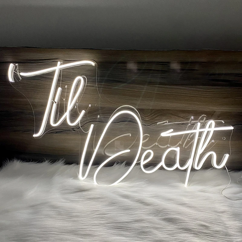 

Til Death Letter Neon Sign Light for Wedding Hanging Decor Bedroom Decoration Led Night Light Neon Sign for Ornament Custom