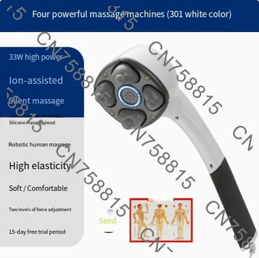 Vibrating Deep Tissue Massage Health Care Electric Handheld Massager Four Head Machine Full Body Neck Vertebra Back Muscle Relax