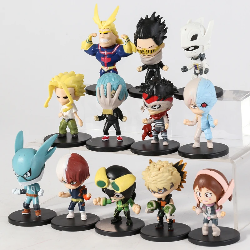 My Academia Bakugou Katsuki Todoroki Shoto Midoriya Izuku All Might Asui Tsuyu Aizawa Shouta Q Version Figures Toys Set