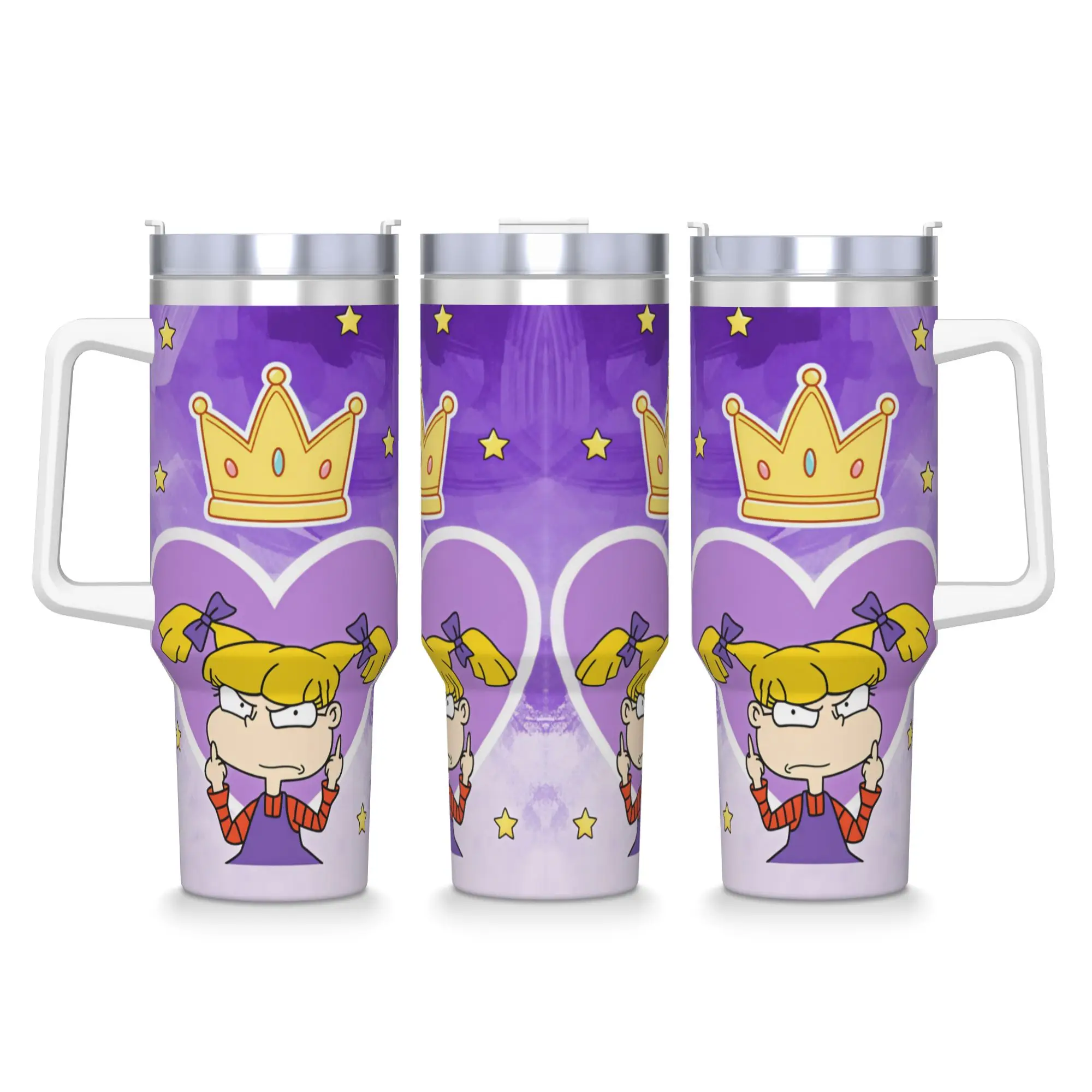 Rugrat Character Stainless Steel Tumbler  Beach Car Mugs Large Capacity Coffee Mug Keep Heat Cold and Hot Milk Tea Water Bottle