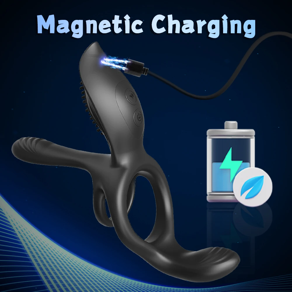 Vibrating Cock Ring for Men Male Ejaculation Delay Erectile Penis Ring G-Spot Clitoris Anal Stimulator Adult Sex Toy for Couples view 4