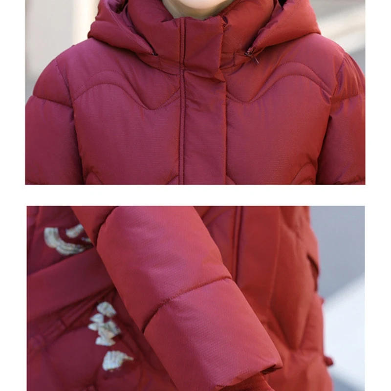 Winter Thick Warm Down Cotton Padded Jackets 2025 New Autumn Jackets Loose Women's Parka Hooded Stand Collar Long Sleeve Outwear