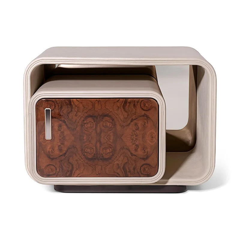 

Italian light luxury bedside table high end villa furniture